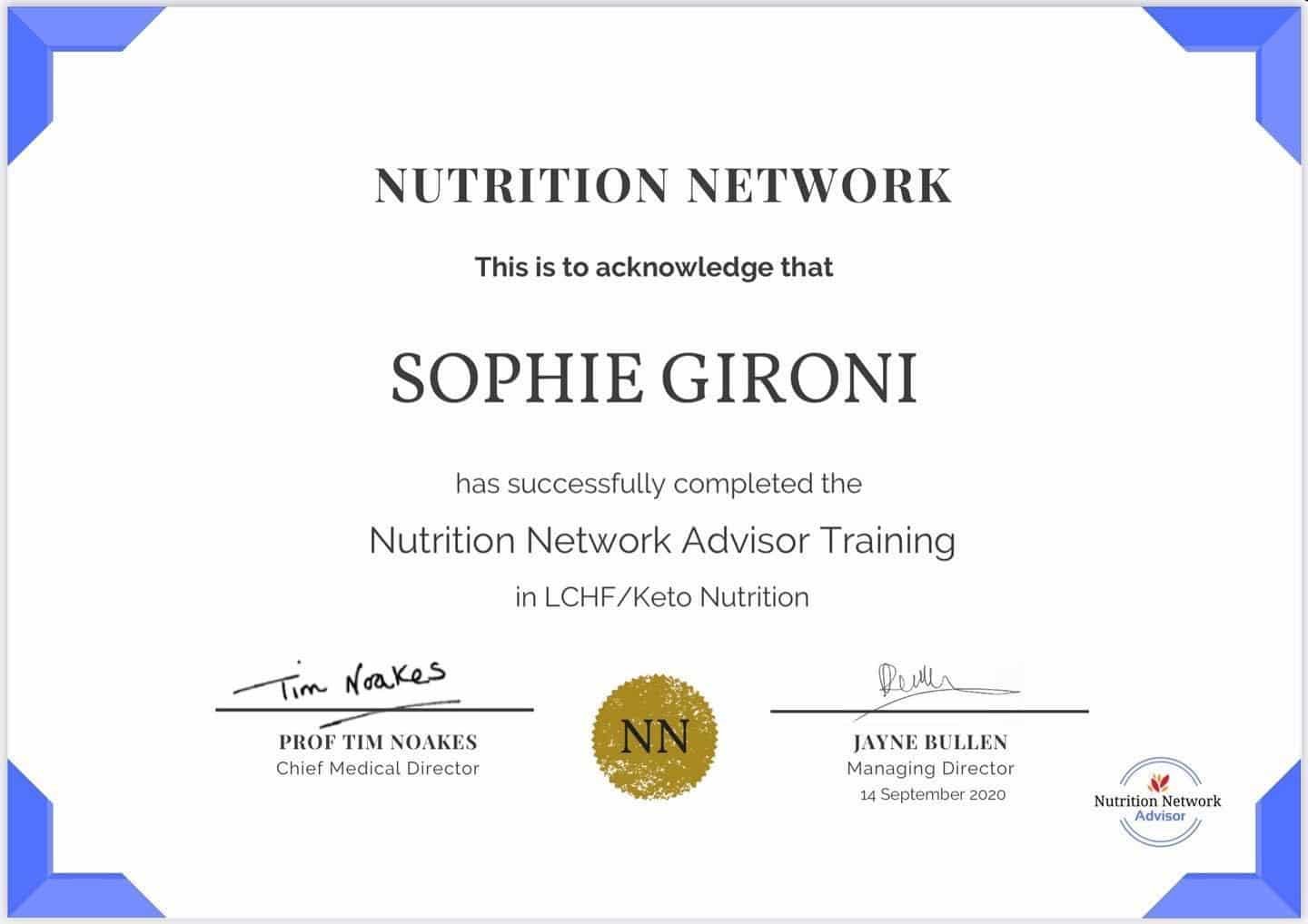 Diplôme Nutrition Network Advisor Training