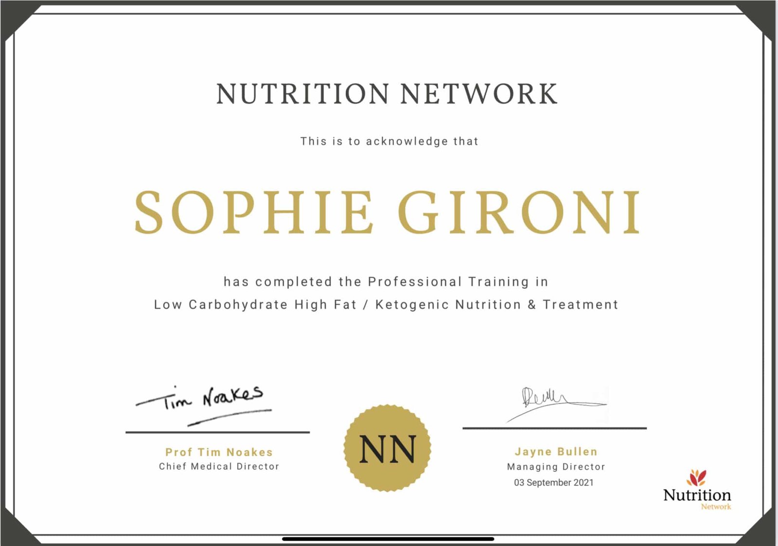 Diplôme Professional Training LCHF / Ketogenic Nutrition
